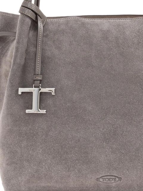 Tod's drawstring suede tote bag - Grey