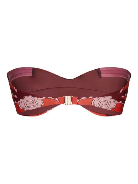 Johanna Ortiz sea sprite printed bikini top - Red