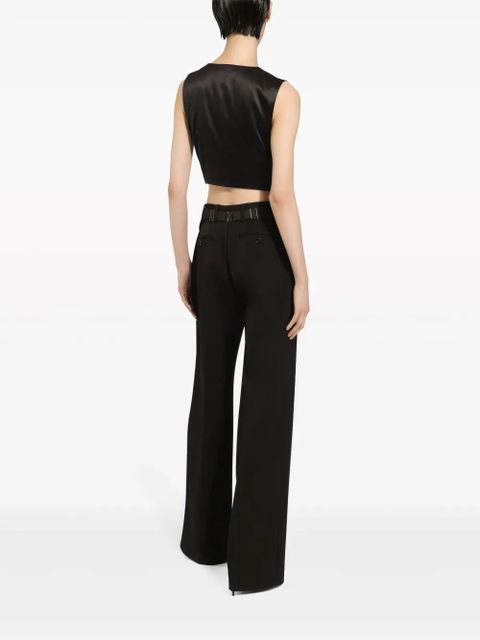 Dolce & Gabbana number-patch tailored cropped vest - Black