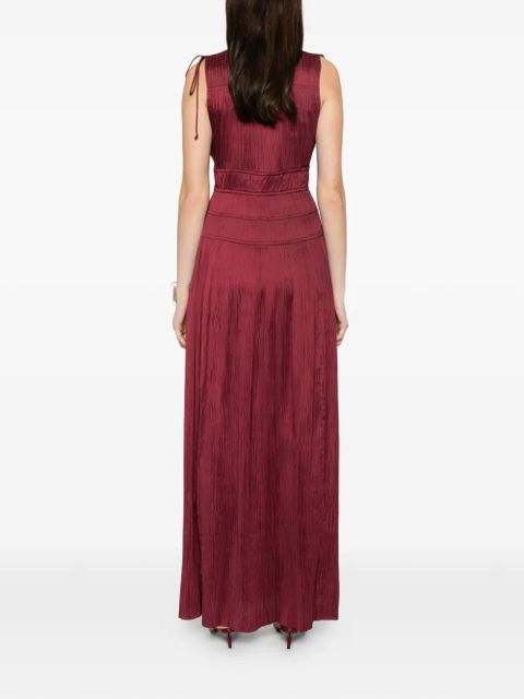 Ulla Johnson Tasneem V-neck tie-shoulder maxi dress - Red