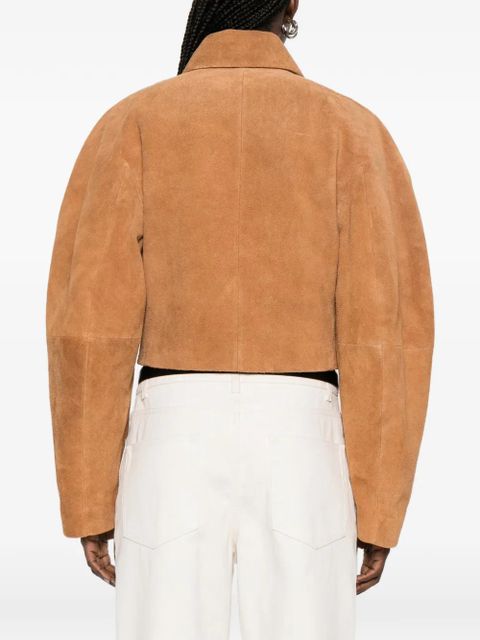 Róhe cropped suede jacket - Brown