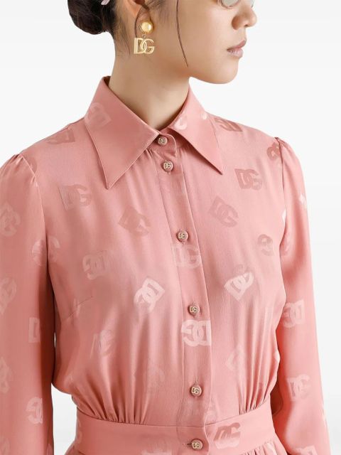 Dolce & Gabbana DNA monogram-jacquard midi dress - Pink