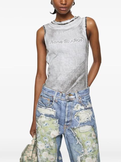 Acne Studios logo-print top - Grey