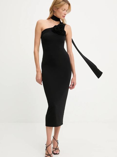 Answear.LAB sukienka kolor czarny midi prosta - zdjęcie produktu nr 1