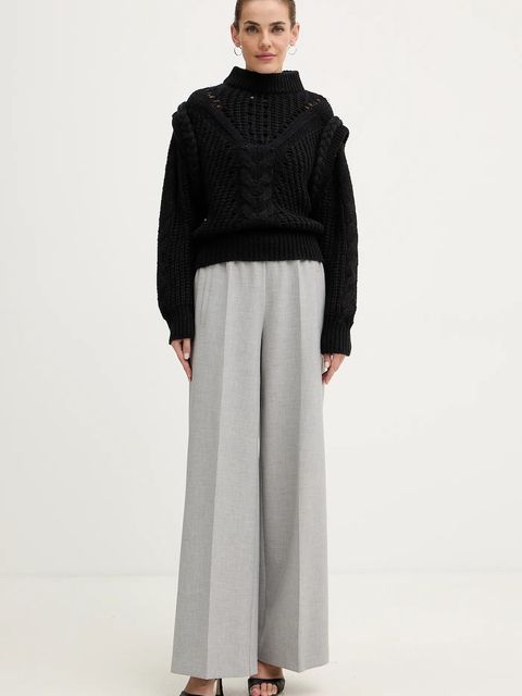 BOSS Orange sweter z dodatkiem wełny damski kolor czarny 50548951 - zdjęcie produktu nr 2