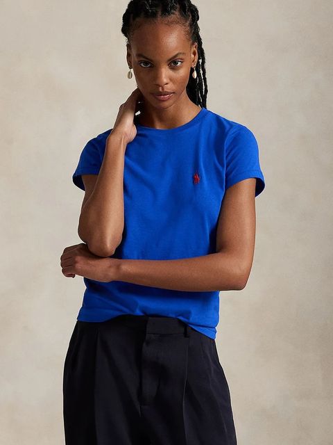 Polo Ralph Lauren t-shirt bawełniany damski kolor niebieski 211898698 - zdjęcie produktu nr 1