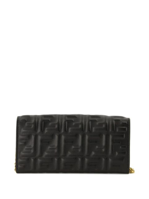 FENDI Baguette embossed clutch bag - Black