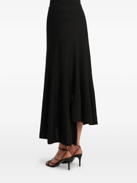 KHAITE Miranda asymmetric-hem midi skirt - Black - zdjęcie produktu nr 2