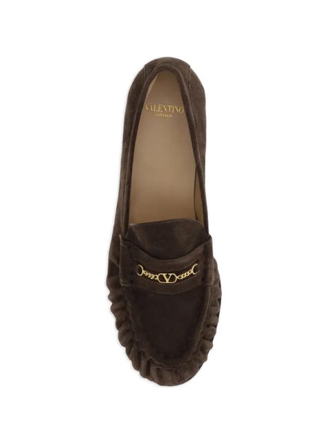 Valentino Garavani VLogo signature chain-detail loafers - Brown