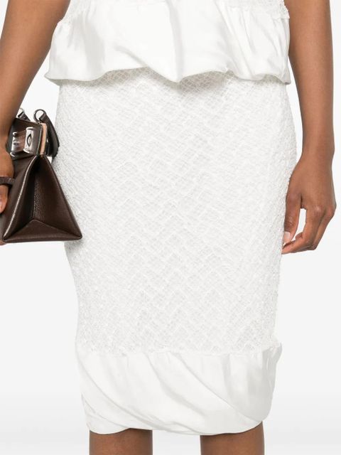 Jil Sander openwork midi skirt - White