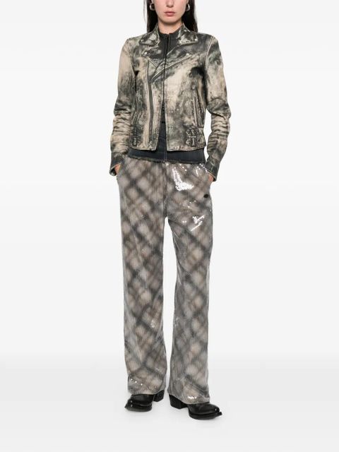 Diesel L-Uxure zip-fastening leather jacket - Neutrals