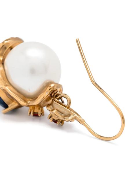 Marni pearl-detail drop earrings - White