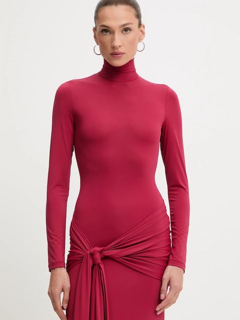 Bardot sukienka ALIX kolor bordowy maxi dopasowana 59467DB