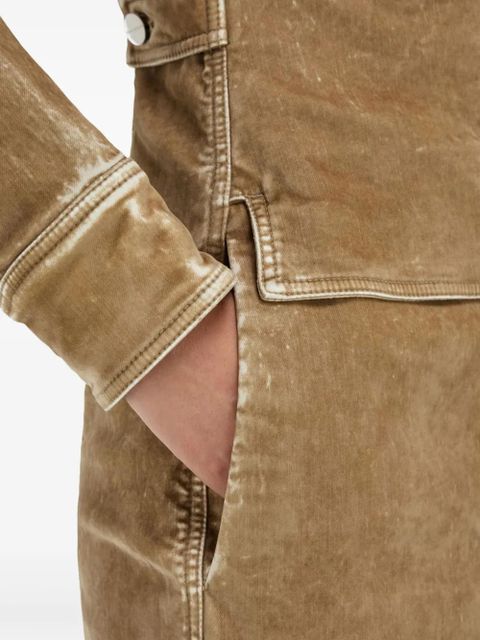 Ferragamo flocked shirt mini dress - Brown