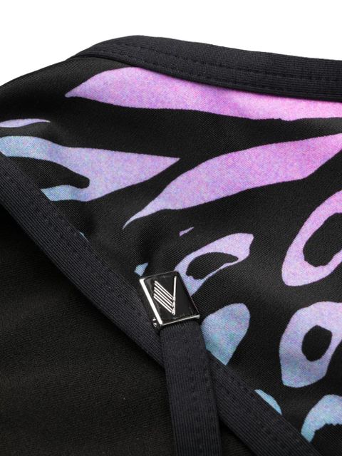 The Attico gradient animal print bikini - Black