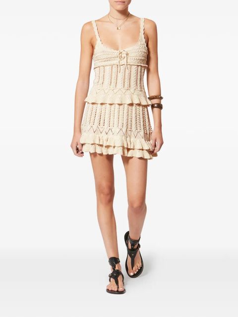MARANT ÉTOILE Nelle ruffled mini skirt - Neutrals - zdjęcie produktu nr 2