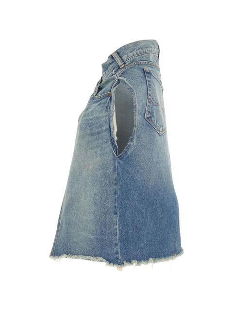 Balenciaga sleeveless denim asymmetrical top - Blue