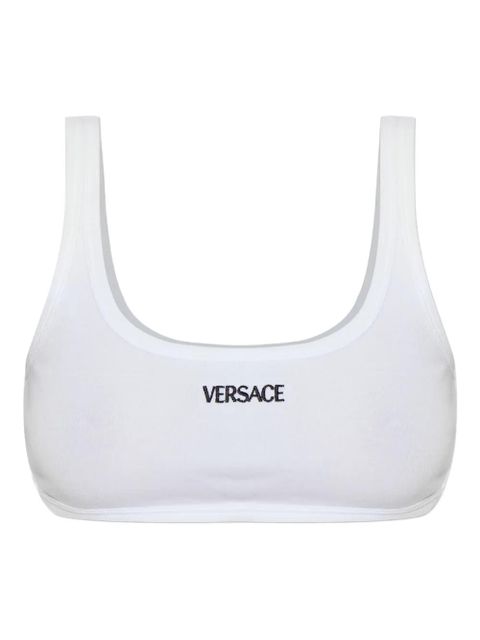 Versace logo-embroidered bra - White - zdjęcie produktu nr 1