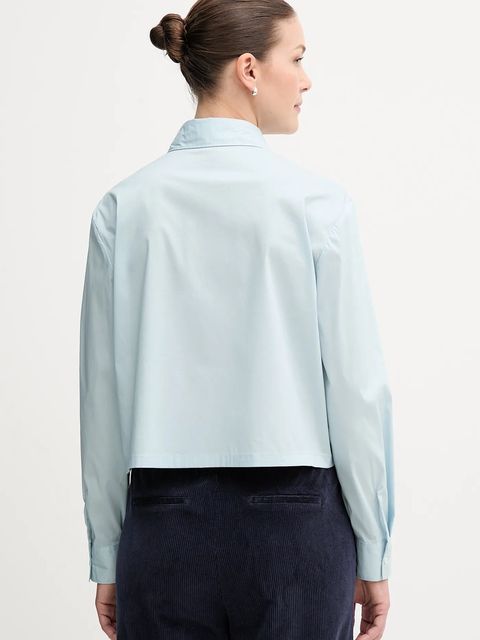 United Colors of Benetton koszula damska kolor niebieski relaxed z kołnierzykiem klasycznym 54KXDQ0CC - zdjęcie produktu nr 2