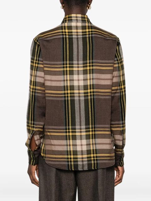 Saint Laurent plaid button-up shirt - Brown