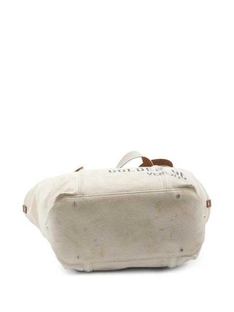 Golden Goose adjustable-handle print canvas tote bag - Neutrals
