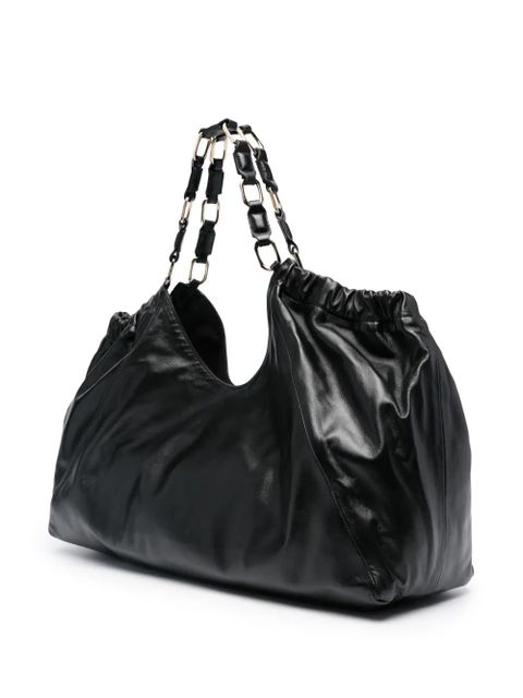 ANINE BING logo-embossed leather tote bag - Black