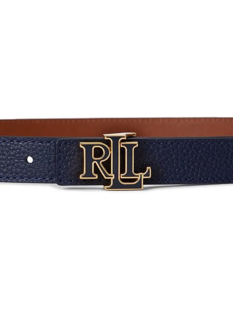 Lauren Ralph Lauren pasek skórzany dwustronny damski kolor granatowy 412P04418