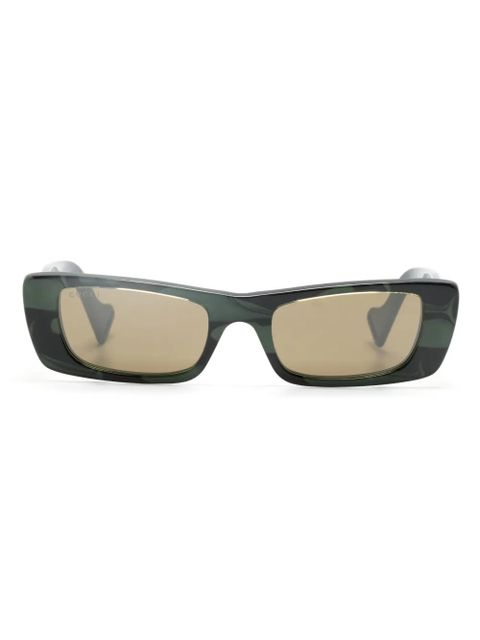 Gucci Eyewear logo-plaque rectangular-frame sunglasses - Green - zdjęcie produktu nr 1
