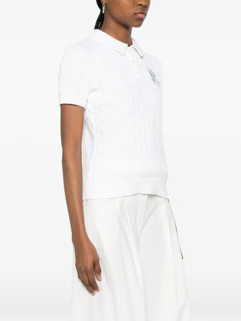 Lauren Ralph Lauren cable-knit polo shirt - White