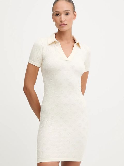 Guess sukienka PEONY kolor beżowy mini dopasowana V5YK05 Z3OA0 - zdjęcie produktu nr 2