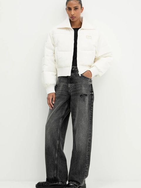 Tommy Jeans kurtka kolor beżowy zimowa oversize DW0DW21659 - zdjęcie produktu nr 2