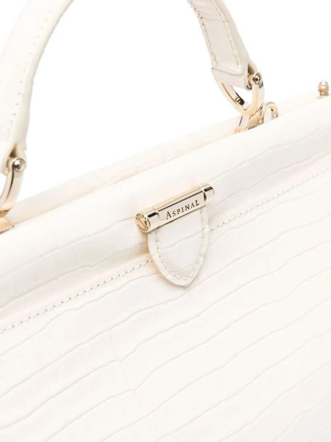 Aspinal Of London Florence Frame crocodile embossed bag - Neutrals