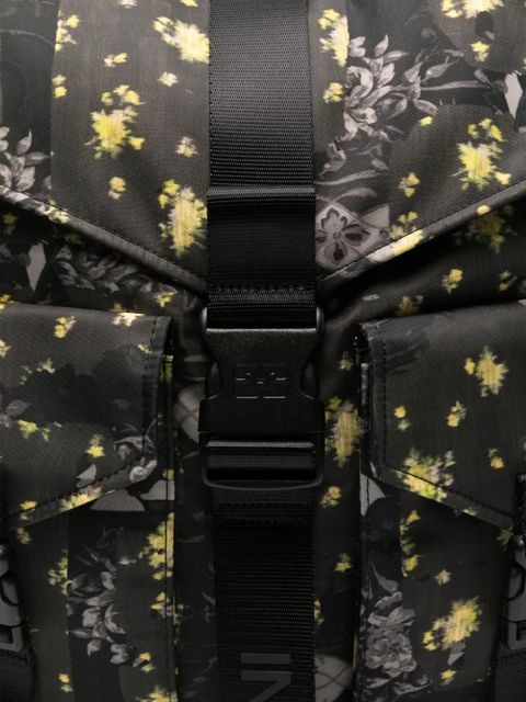GANNI floral-print backpack - Black
