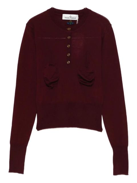 Vivienne Westwood Tit button detail jumper - Red