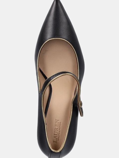 Lauren Ralph Lauren szpilki skórzane Lanette Mj2 kolor czarny 802980112001