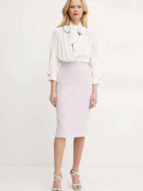 Elisabetta Franchi sukienka kolor beżowy mini dopasowana AB77151E2