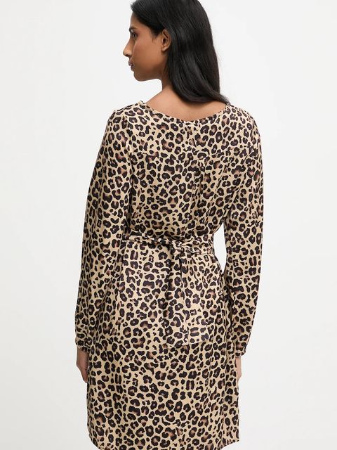 Answear.LAB sukienka kolor beżowy mini prosta