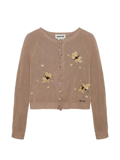 SHUSHU/TONG floral-embellishment cardigan - Neutrals - zdjęcie produktu nr 1