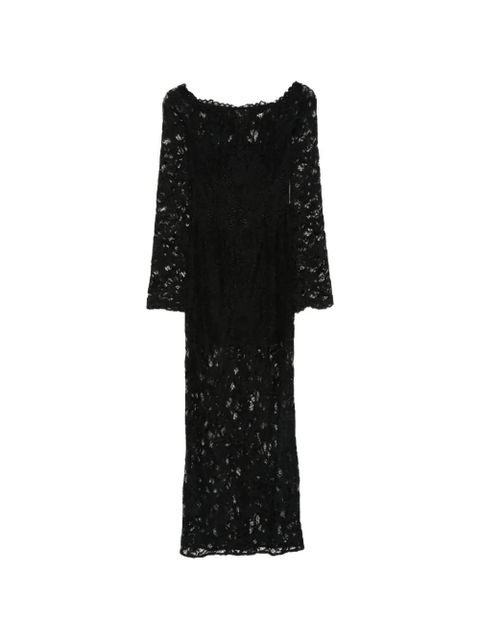 MANURÍ feather detail lace dress - Black - zdjęcie produktu nr 1