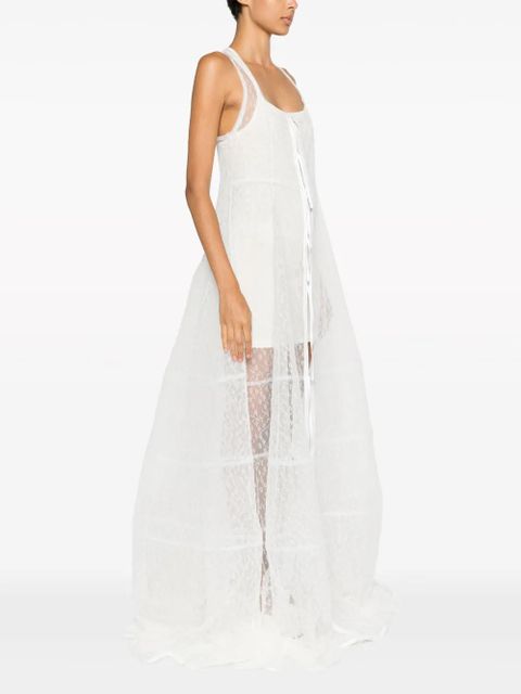 Jacquemus La robe Dentelle sheer panelled gown - White