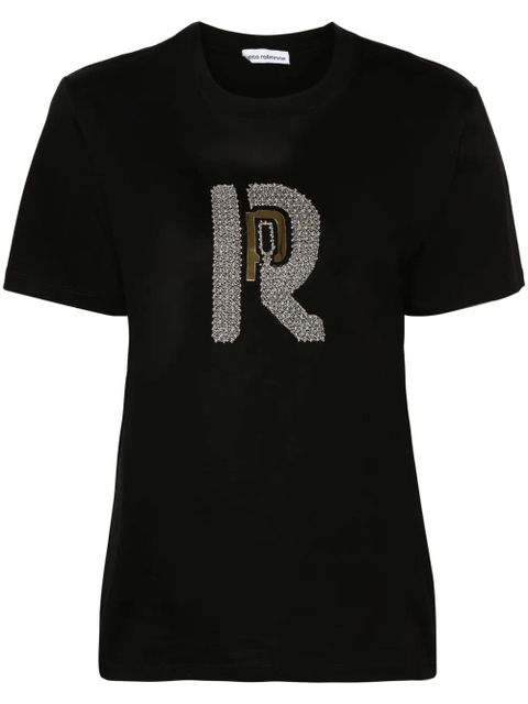 Rabanne bead-embellished cotton T-shirt - Black - zdjęcie produktu nr 1