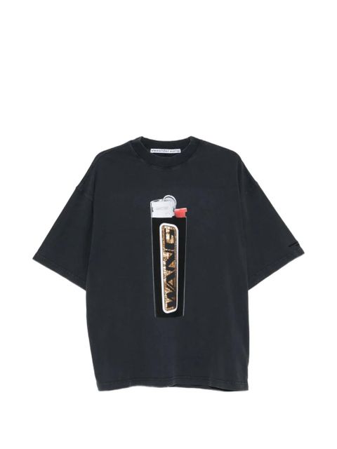 Alexander Wang rhinestone-embellished graphic-print T-shirt - Black