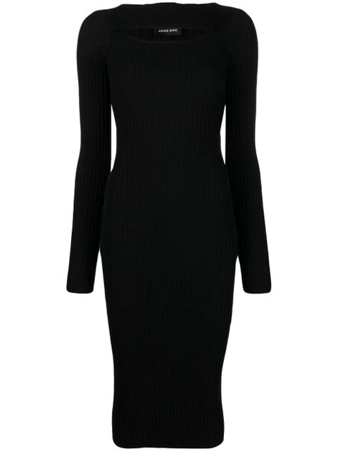 ANINE BING Lora cut-out ribbed dress - Black - zdjęcie produktu nr 1