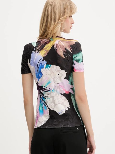 Desigual t-shirt VIENA damski kolor czarny 25WWTK52