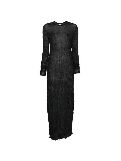 TOTEME crinkled long-sleeves maxi dress - Black - zdjęcie produktu nr 1