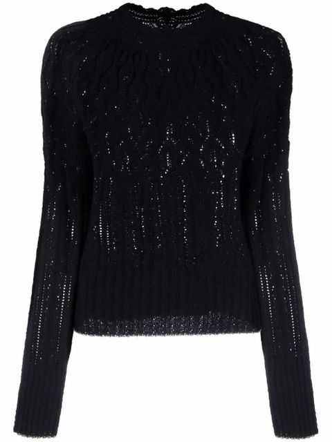 TWINSET semi-sheer knitted jumper - Black - zdjęcie produktu nr 1