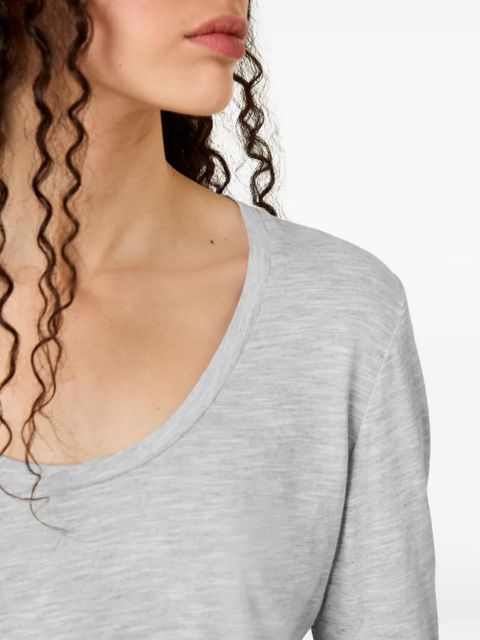 American Vintage Jacksonville long-sleeve scoop-neck top - Grey