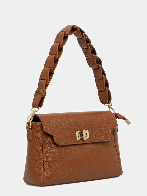 Answear.LAB torebka skórzana kolor brązowy