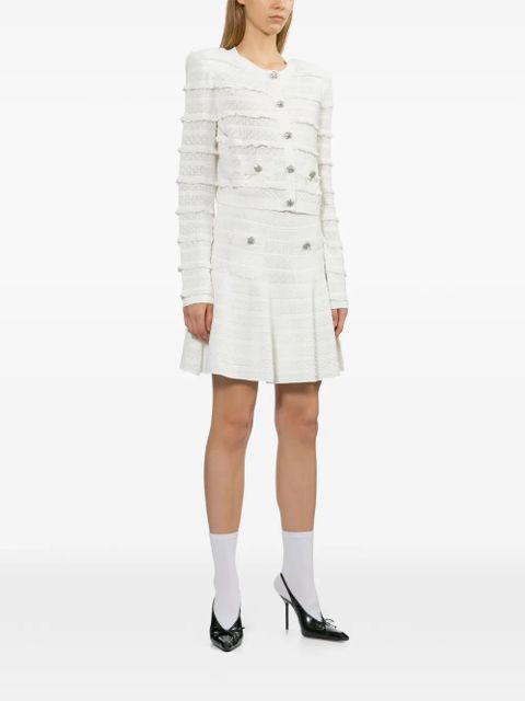 Self-Portrait tweed cardigan - White - zdjęcie produktu nr 2