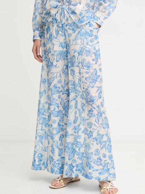 Twinset spodnie palazzo damskie z lnem - zdjęcie produktu nr 1